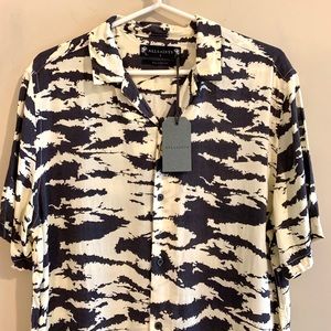 NWT All Saints Button-Up Patterned Shirt